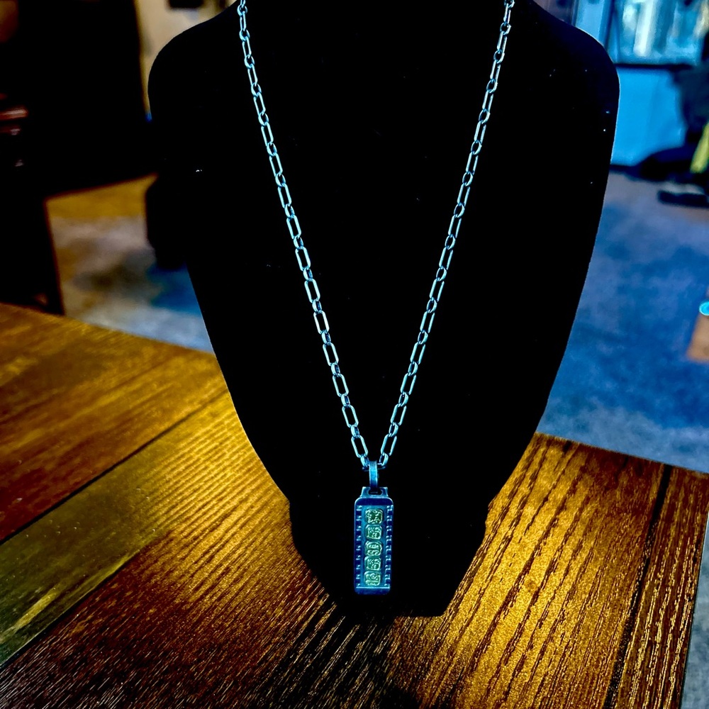 Chichen Itza Pyramids Stamped Sterling Silver Necklace with Pendant